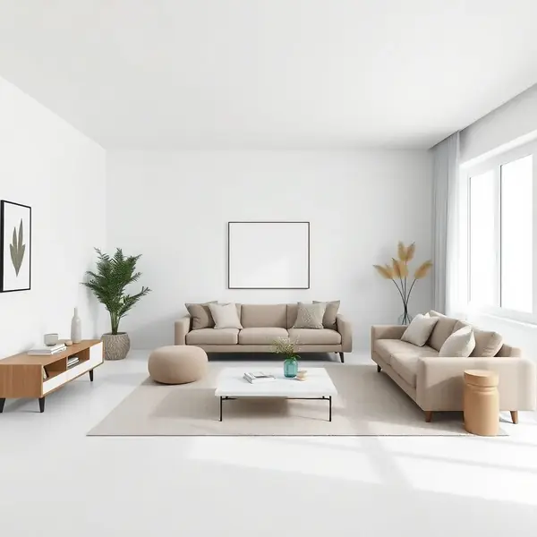 AI interior design Minimalist style living room
